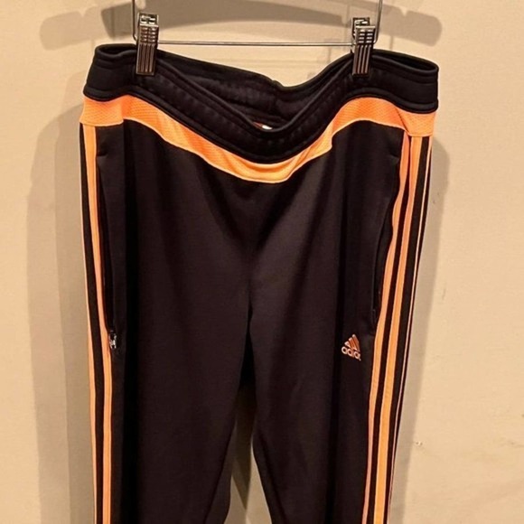 ADIDAS Grey & Orange Track Pants - Workout Size 8 - Climacool - Picture 1 of 3